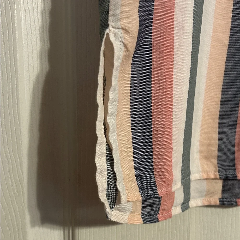 MADEWELL Small Gray Pink Peach White Loungewear Sleep Shirt Lonnie Button Up